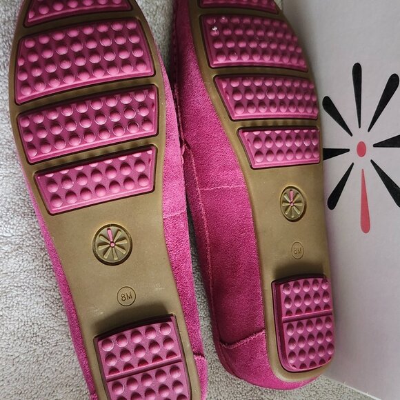 NEW Isaac Mizrahi Annie Hot Pink (Bijou Pink) Suede Loafers / Moccasins Size 7M - Picture 2 of 3
